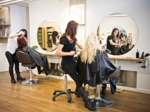 hair stylists in a salon