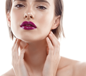 Model With Purple Lipstick